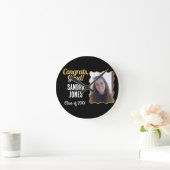 Abschluss Klasse Personalisiert Name Jahr Schwarze Runde Wanduhr (Zuhause)