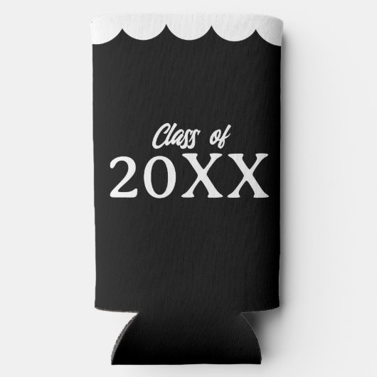 Abschluss-Klasse Personalisiert Schwarz/Weiß Selters Dosenkühler (Rückseite)