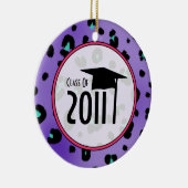 Abschluss-Klasse von 2011 lila Leopard-Druck Keramik Ornament (Rechts)