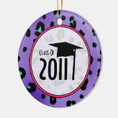 Abschluss-Klasse von 2011 lila Leopard-Druck Keramik Ornament (Links)