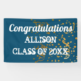 Abschluss-Klasse von 2020 Blue Gold Personalisiert Banner