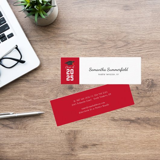 Abschluss-Klasse von 2025 Elegant Grad beim Aufruf Mini Visitenkarte