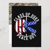 Abschluss-Klasse von 2025 Graduate Peace Out Black Einladung (Vorne/Hinten)