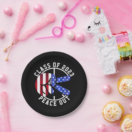 Abschluss-Klasse von 2025 Peace Out Party Pappteller (Party)