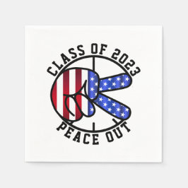 Abschluss-Klasse von 2025 Peace Out Party Serviette