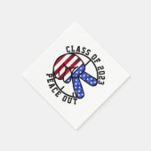 Abschluss-Klasse von 2025 Peace Out Party Serviette (Ecke)