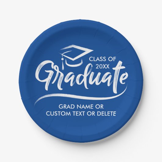 Abschluss-Klasse von 20XX Ihre Schulfarbe individu Pappteller (Vorderseite)