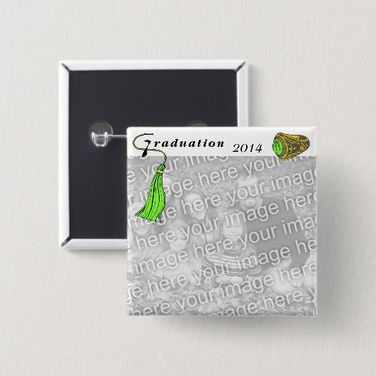 Abschluss-Klassen-Ring GRÜN Button (Vorne & Hinten)