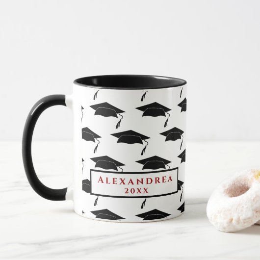 Abschluss-Klassenkappen personalisieren Tasse (Mit Donut)
