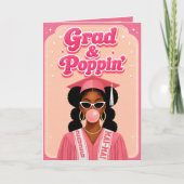 Abschluss & Knallender Bubble-Gummi-Rosa-Abschluss Karte (Vorderseite)