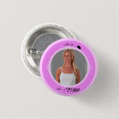 Abschluss-Knopf addieren Rosa des Foto-3 Button (Vorne & Hinten)