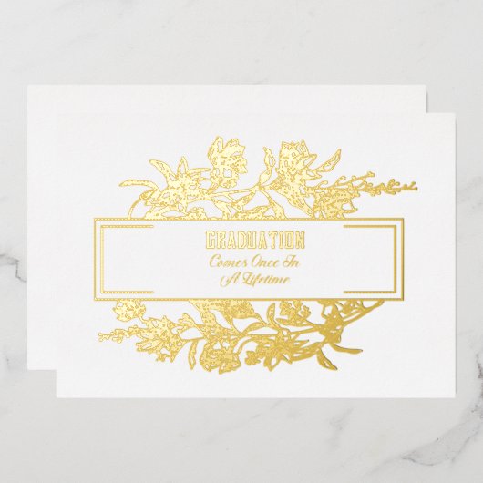 Abschluss kommt einmal im Leben Folieneinladung (Vorderseite/Rückseite)