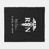 Abschluss Krankenschwester Medizin Schwarz-weiß Pe Fleecedecke (Vorderseite (Horizontal))