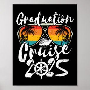 Abschluss-Kreuzfahrt 2025 Retro-Schiffsteil Poster