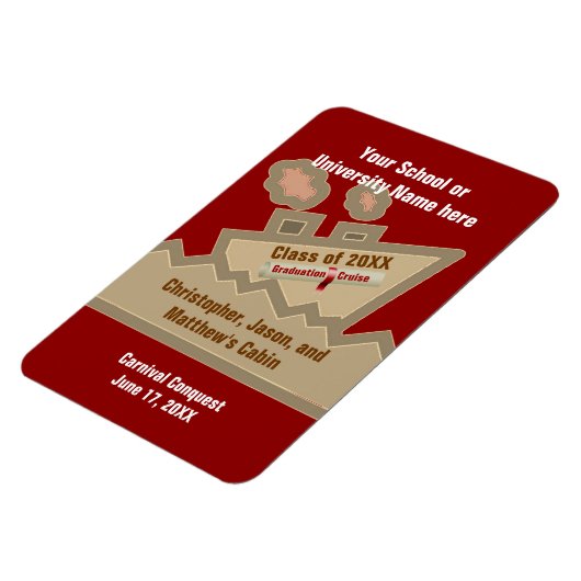 Abschluss-Kreuzfahrt kundenspezifisches Stateroom Magnet (Linke Seite)