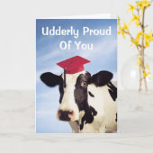 Abschluss Kuh, ungeordnet stolz auf Sie Karte (Gelbe Blume)