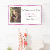 Abschluss, kundenspezifisches Foto, Rosa und Weiß Banner (Insitu)