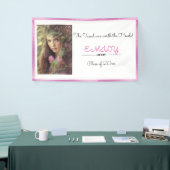 Abschluss, kundenspezifisches Foto, Rosa und Weiß Banner (Messeveranstaltung)