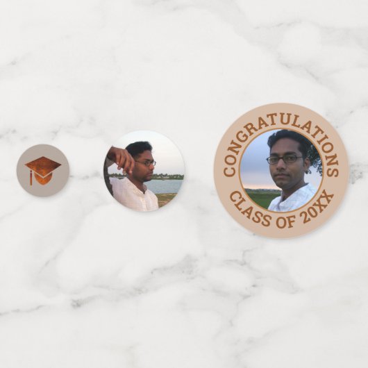 Abschluss Kupfer Herzlichen Glückwunsch Cooles Fot Konfetti (Vorderseiten)