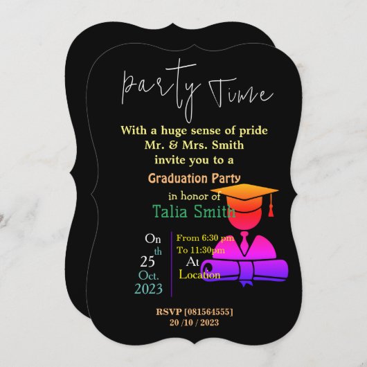 Abschluss Kuss Einladung (Vorne/Hinten)