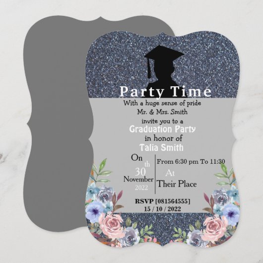 Abschluss Kuss Einladung (Vorne/Hinten)