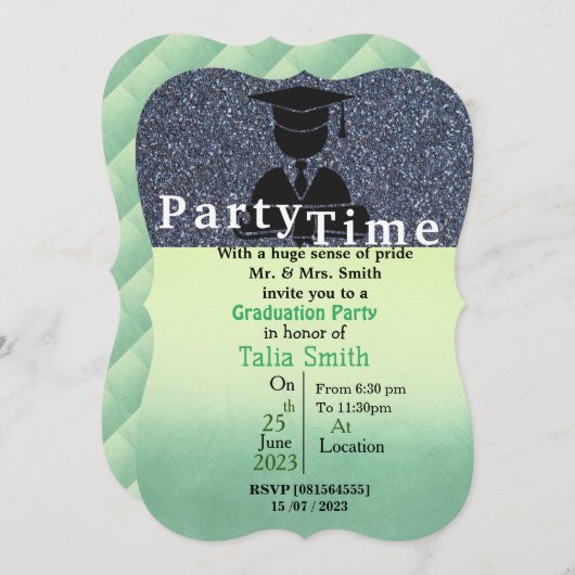 Abschluss Kuss Einladung (Vorne/Hinten)