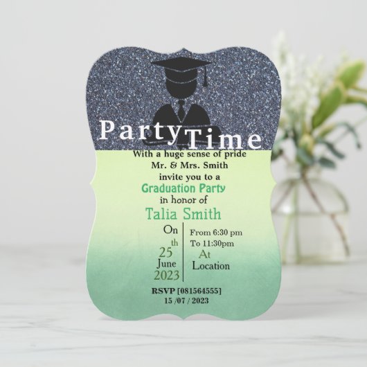 Abschluss Kuss Einladung (Stehend Vorderseite)