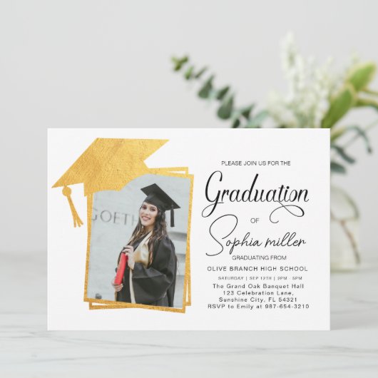 Abschluss laden Grad Ankündigungsklasse 2025 ein Einladung (Stehend Vorderseite)