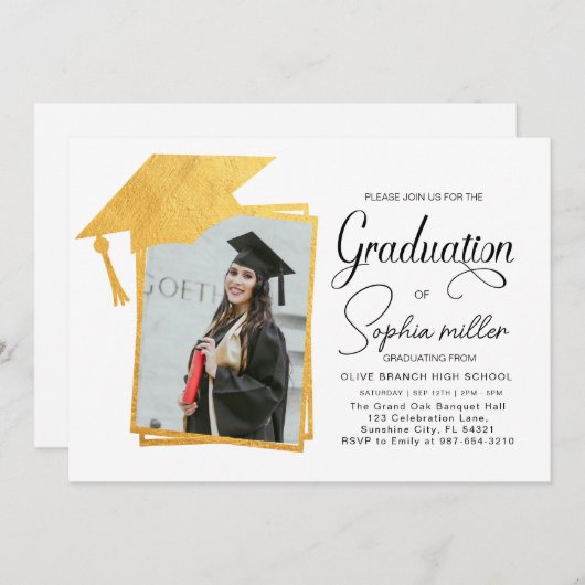 Abschluss laden Grad Ankündigungsklasse 2025 ein Einladung (Vorne/Hinten)