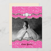 Abschluss laden Mitteilungs-Leopard-Make-uprosa Einladung (Vorne/Hinten)