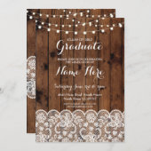 Abschluss-laden rustikaler hölzerner einladung (Vorne/Hinten)