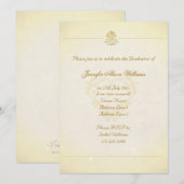 Abschluss laden Vintage Pergamentpapier-Art ein Einladung (Vorne/Hinten)