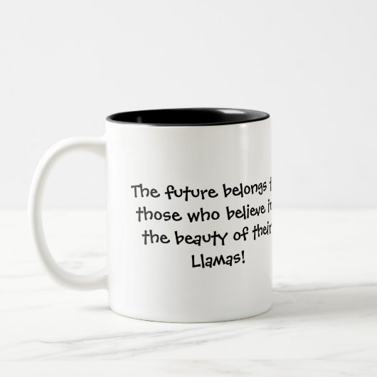 Abschluss-Lama Zweifarbige Tasse (Links)