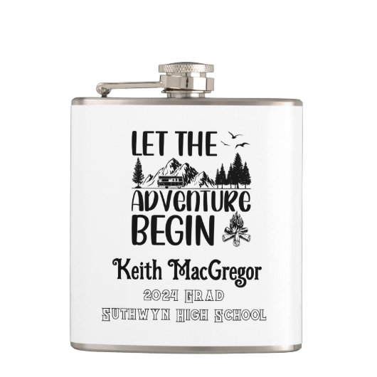 Abschluss Lasse den Erlebnisstart Flachmann (Vorderseite)