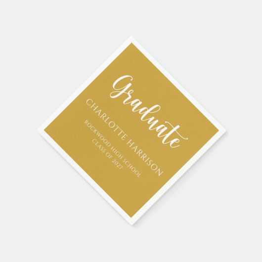 Abschluss Lässig Script Modernes Papier Napkins Serviette (Ecke)