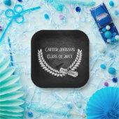 Abschluss Laurel Wreath auf Black Rock Pappteller (Party)