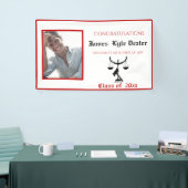 Abschluss Law School Red & White Scales of Justic Banner (Messeveranstaltung)