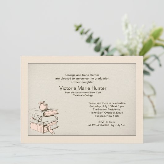 Abschluss Lehrerbücher Einladung (Stehend Vorderseite)