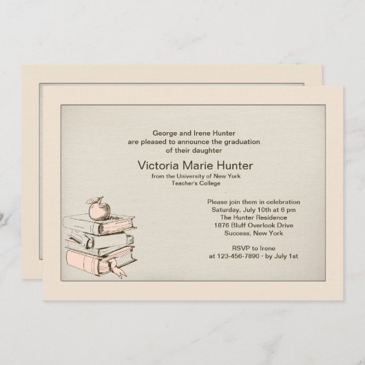 Abschluss Lehrerbücher Einladung (Vorne/Hinten)