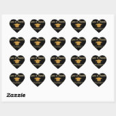 Abschluss Liebe & Dank Black & Gold Chic Elegante Herz-Aufkleber (Blatt)