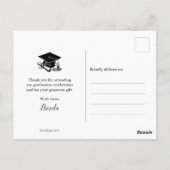 Abschluss Liebe & Dank Black Script Foto Postkarte (Rückseite)