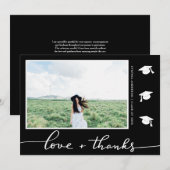 Abschluss-Liebe und dank Script-Foto | Schwarz (Vorne/Hinten)