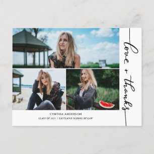 Abschluss-Liebe und dank Script-FotoCollage Postkarte