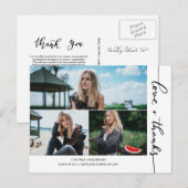 Abschluss-Liebe und dank Script-FotoCollage Postkarte (Vorne/Hinten)