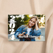 Abschluss Light Blue Foto Class 2023 QR Einladung