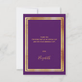 Abschluss lila Gold 2025 Danke Karte (Rückseite)