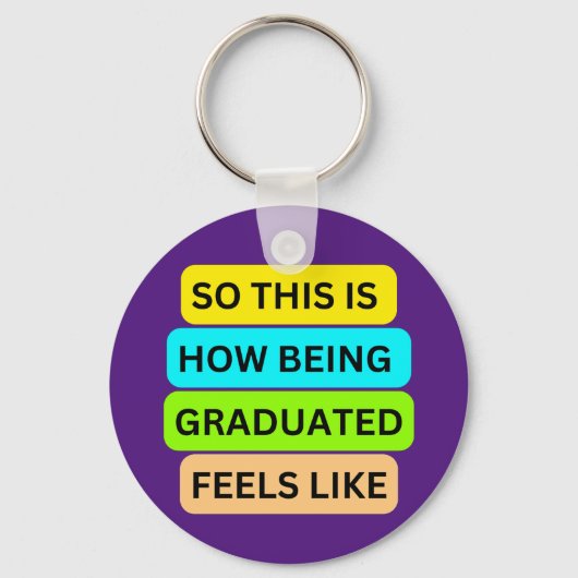 Abschluss lila runder Schlüsselanhänger SO_THIS_IS (Vorderseite)