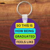 Abschluss lila runder Schlüsselanhänger SO_THIS_IS (Vorderseite)