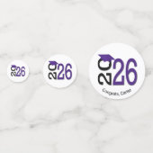 Abschluss lila und Schwarz 2025 Konfetti (Vorderseiten)