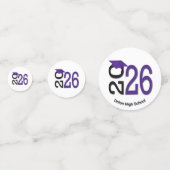 Abschluss lila und Schwarz 2025 Konfetti (Rückseiten)